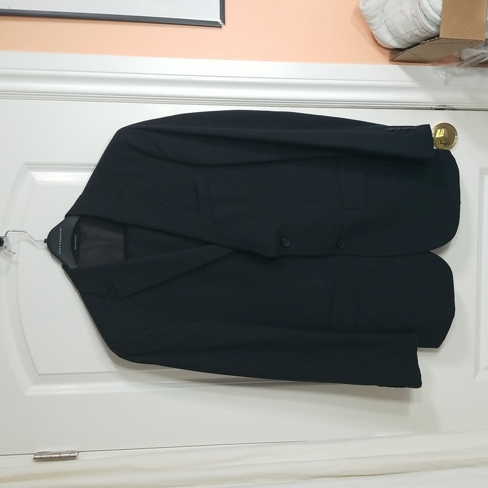 Pronto Uomo Platinum Black Wool Suit Set 38L /32L